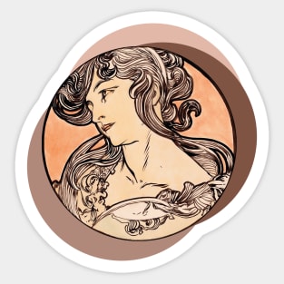 Alphonse Mucha Art Nouveau ver.3 Sticker